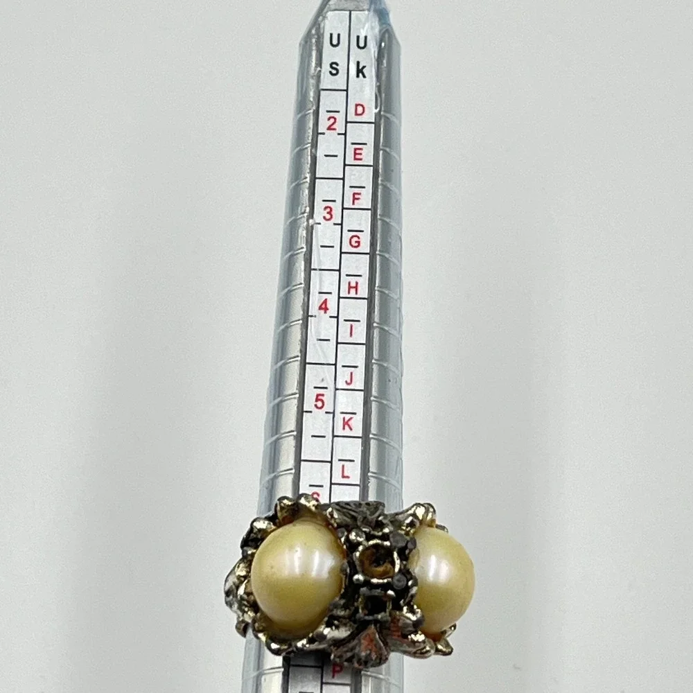 Vintage‎ Statement Ring Goth Boho Dragon Eye Faux Pearl Rhinestone Set Y2K 5pc